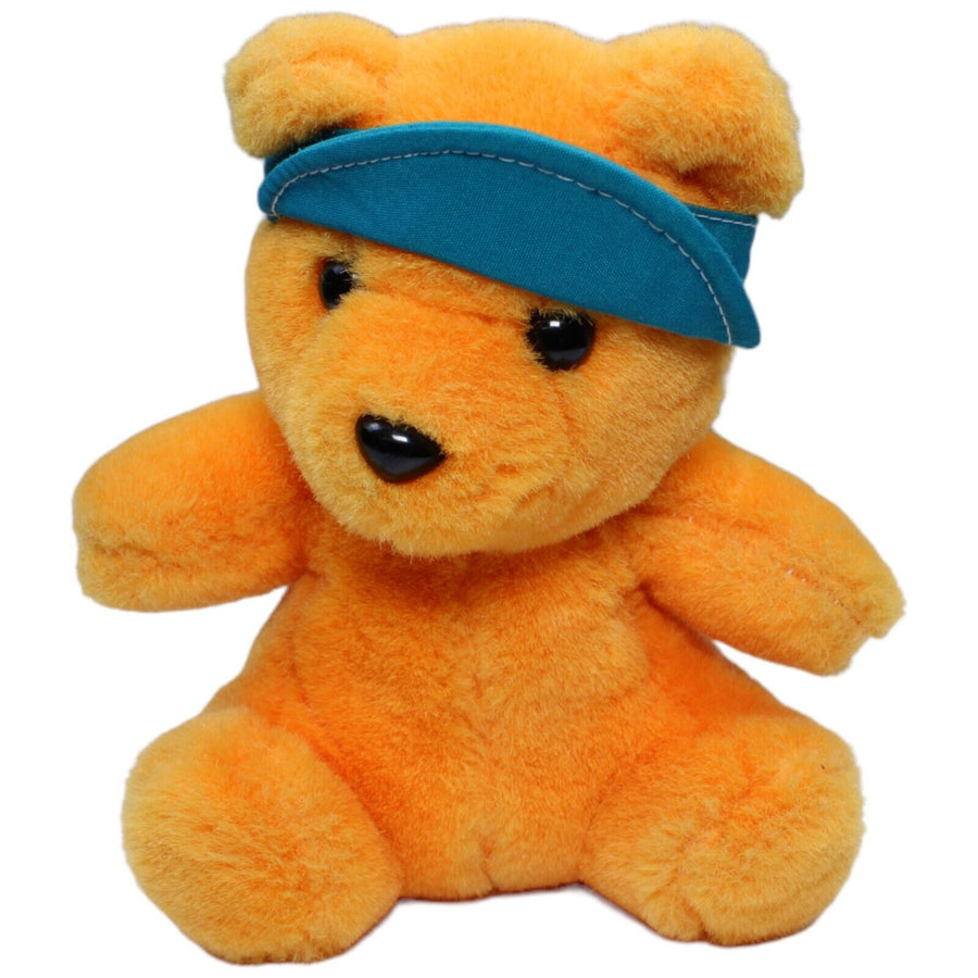 Kuscheltier, Teddybär mit Blauer Kappe orange