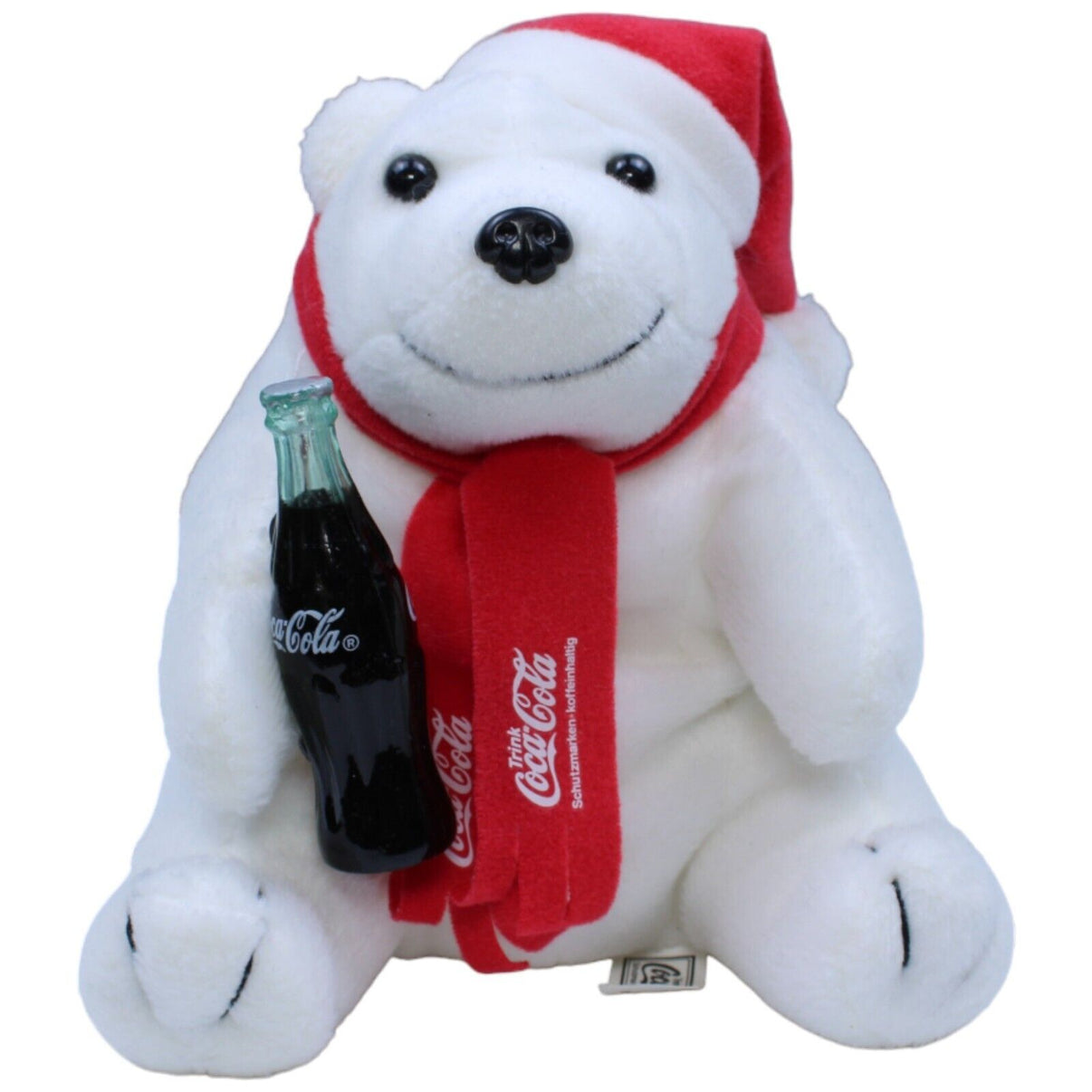 1231582 Coca Cola Burger King, Eisbär mit Flasche Schal & Mütze Kuscheltier Kumpel Leo Gebraucht