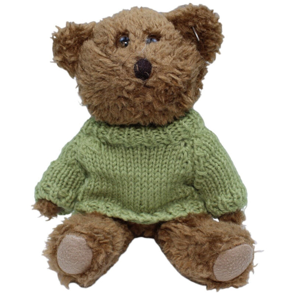 Teddybär mit grünem Pullover, bewegliche Arme & Beine