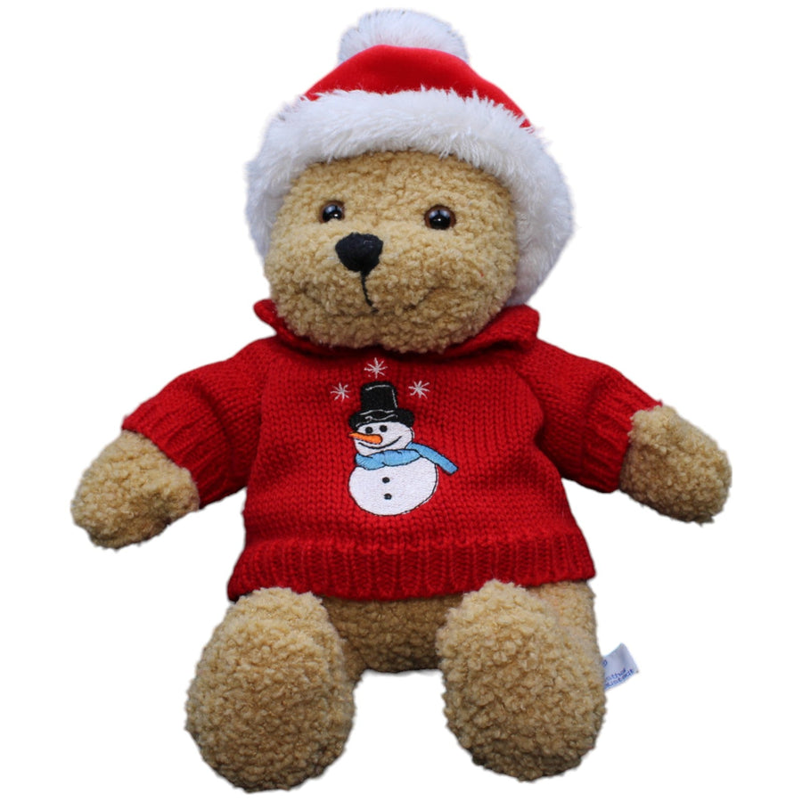 Teddybär mit Weihnachtsmütze und Pulli