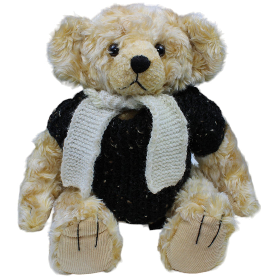 Teddybär mit Pullover & Schal, sitzend