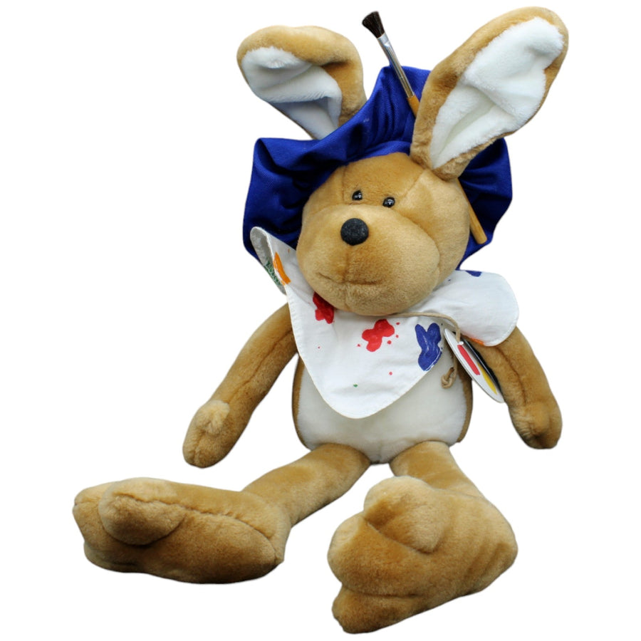 Maler Hase mit Pinsel, Farbpalette & Baskenmütze
