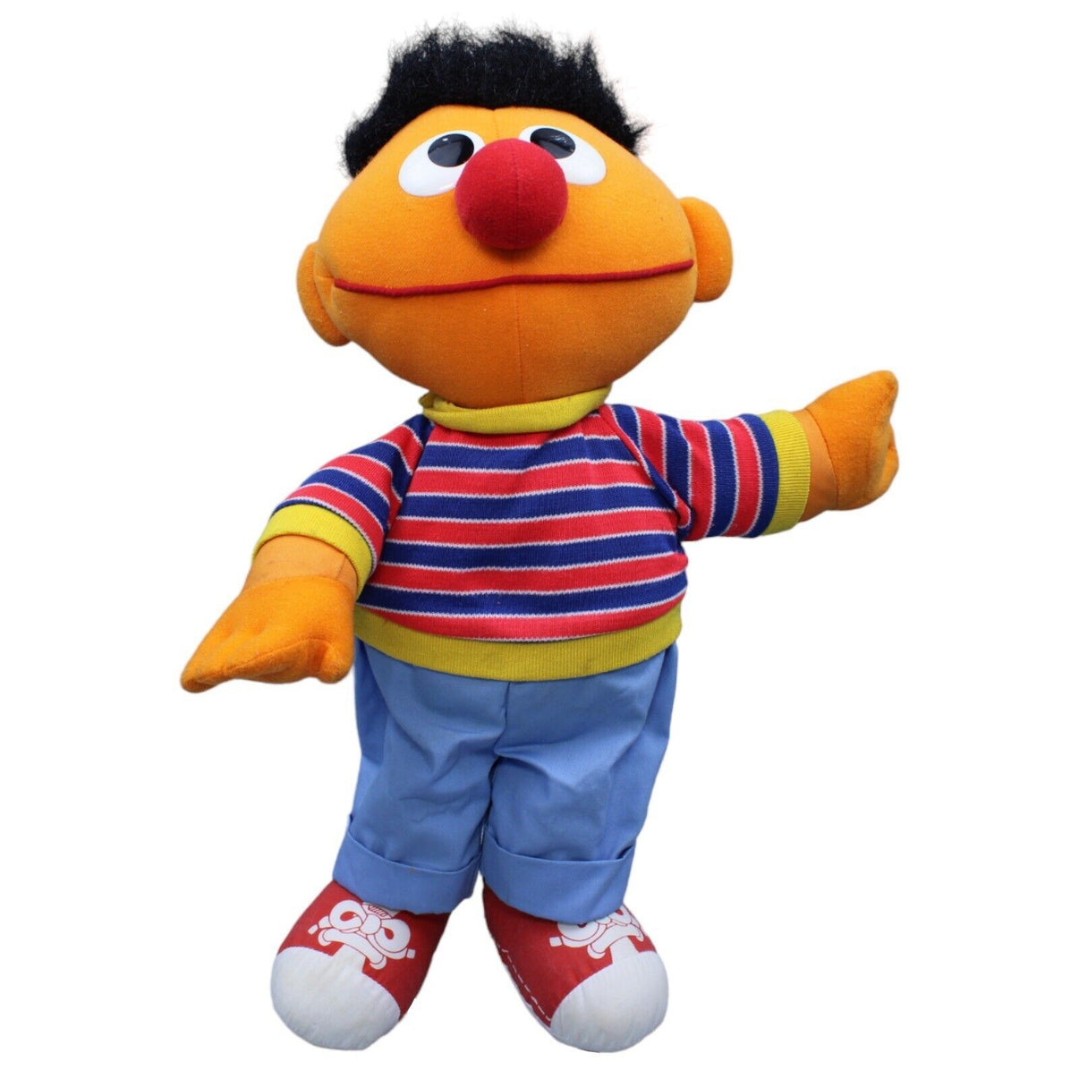 123919 TYCO Vintage Ernie aus Sesamstraße Plüschfigur Kumpel Leo Gebraucht