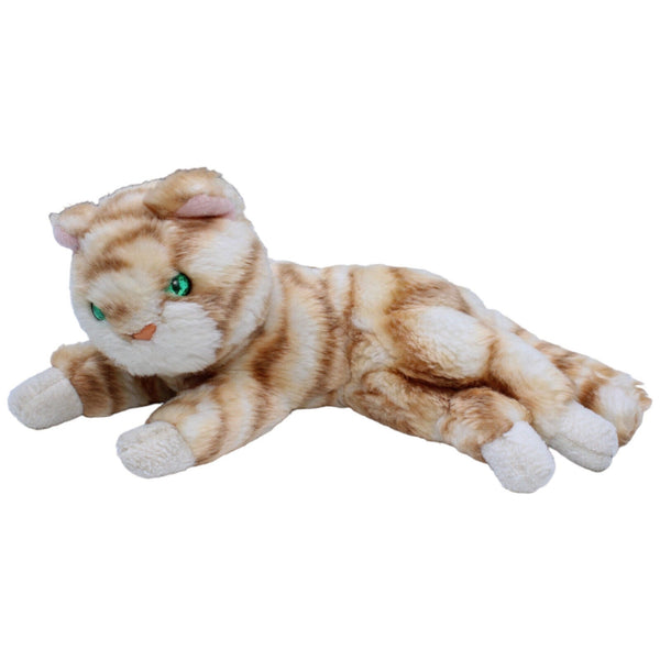 Katze liegend, rot-gestreift